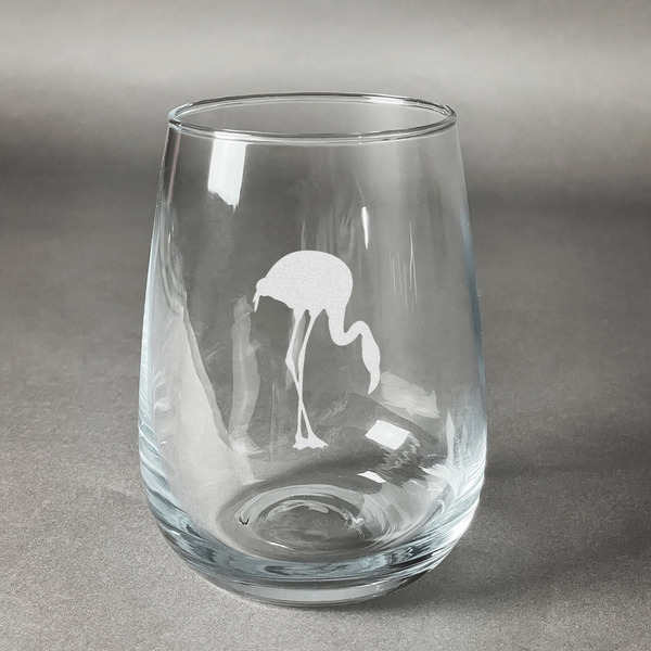 Custom Pink Flamingo Stemless Wine Glass (Single)