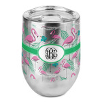Pink Flamingo Stemless Wine Tumbler - Full Print (Personalized)