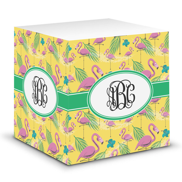 Custom Pink Flamingo Sticky Note Cube (Personalized)