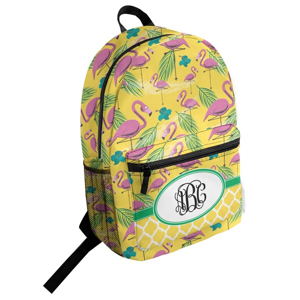 Custom Pink Flamingo Student Backpack (Personalized)