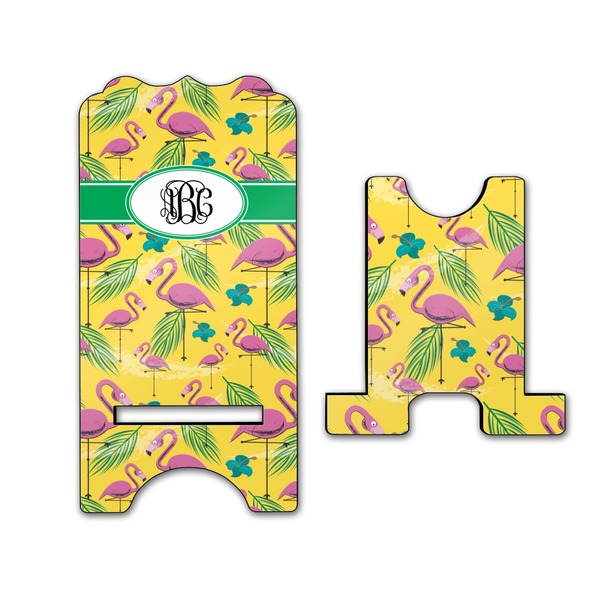 Pink Flamingo Stylized Phone Stand - Front & Back - Large