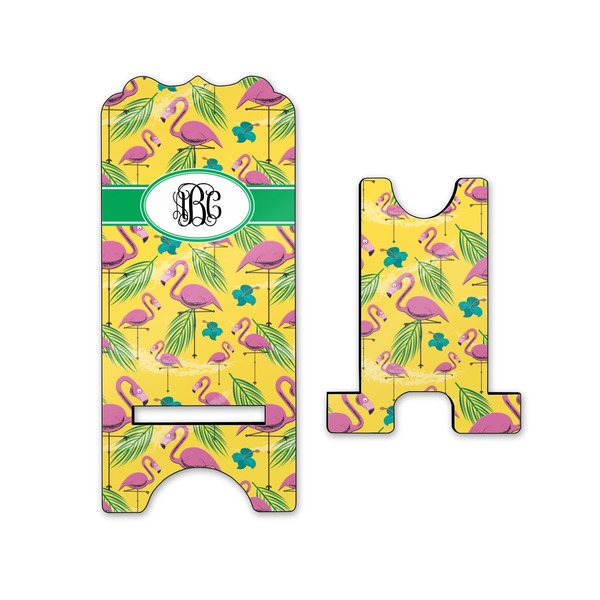 Pink Flamingo Stylized Phone Stand - Front & Back - Small