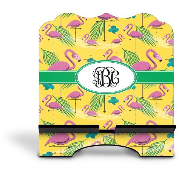 Pink Flamingo Stylized Tablet Stand - Front without iPad