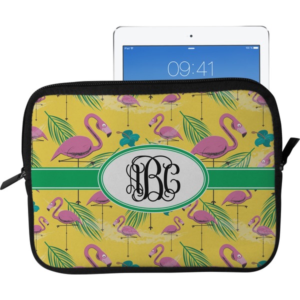 Custom Pink Flamingo Tablet Case / Sleeve - Large (Personalized)