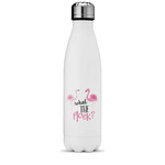 Pink Flamingo Water Bottle - 17 oz. - Stainless Steel - Full Color Printing (Personalized)
