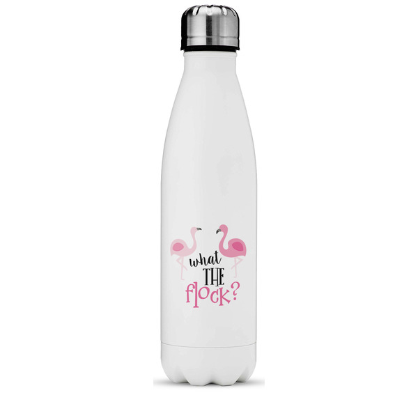 Custom Pink Flamingo Water Bottle - 17 oz. - Stainless Steel - Full Color Printing (Personalized)