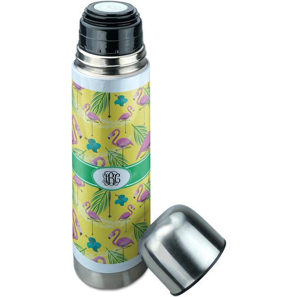Pink Flamingo Thermos - Lid Off