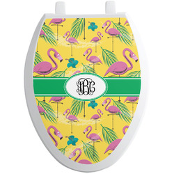Pink Flamingo Toilet Seat Decal - Elongated (Personalized)