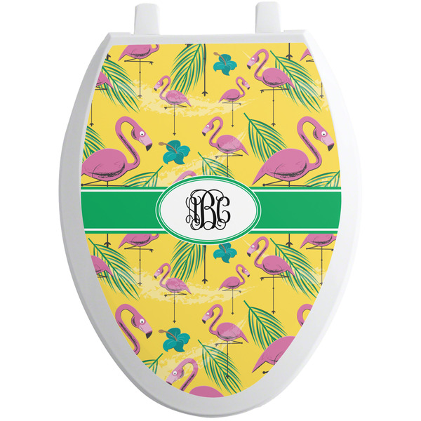 Pink Flamingo Toilet Seat Decal (Personalized)