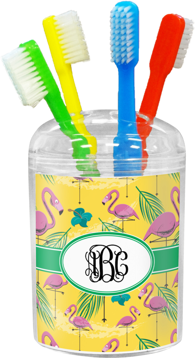 Pink Flamingo Toothbrush Holder (Personalized) YouCustomizeIt