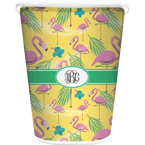 Custom Pink Flamingo Waste Basket (Personalized)