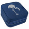 Pink Flamingo Travel Jewelry Boxes - Leather - Navy Blue - Angled View