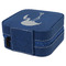 Pink Flamingo Travel Jewelry Boxes - Leather - Navy Blue - View from Rear