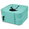 Pink Flamingo Travel Jewelry Boxes - Leather - Teal - View from Rear