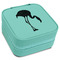 Pink Flamingo Travel Jewelry Boxes - Leatherette - Teal - Angled View