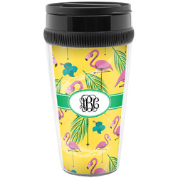 Pink Flamingo Acrylic Travel Mug without Handle (Personalized)