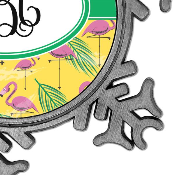 Pink Flamingo Vintage Snowflake - Detail