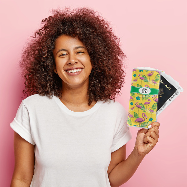 Pink Flamingo Vinyl Document Holder - LIFESTYLE