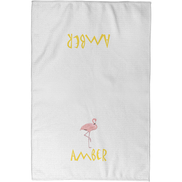 Pink Flamingo Waffle Towel - Partial Print - Approval Image
