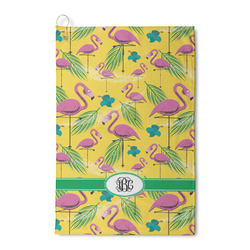 Pink Flamingo Waffle Weave Golf Towel (Personalized)