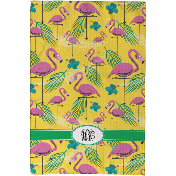 Pink Flamingo Waffle Weave Towel - Full Color Print - Approval Image