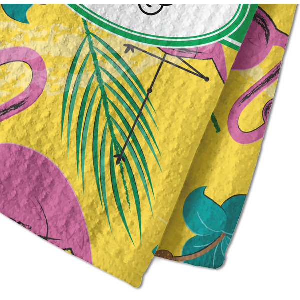 Pink Flamingo Waffle Weave Towel - Closeup of Material Image