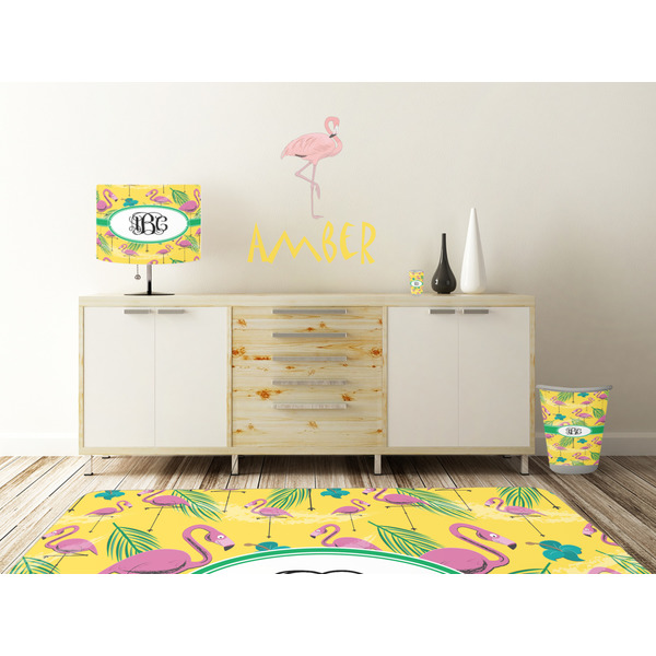 Pink Flamingo Wall Graphic Decal Wooden Desk