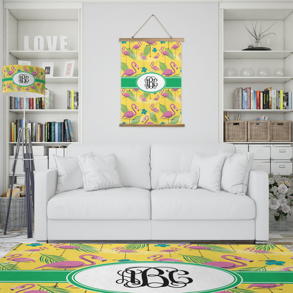 Pink Flamingo Wall Hanging Tapestry - Portrait - IN CONTEXT