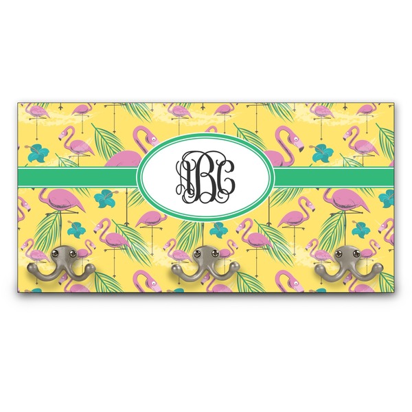 Custom Pink Flamingo Wall Mounted Coat Rack (Personalized)