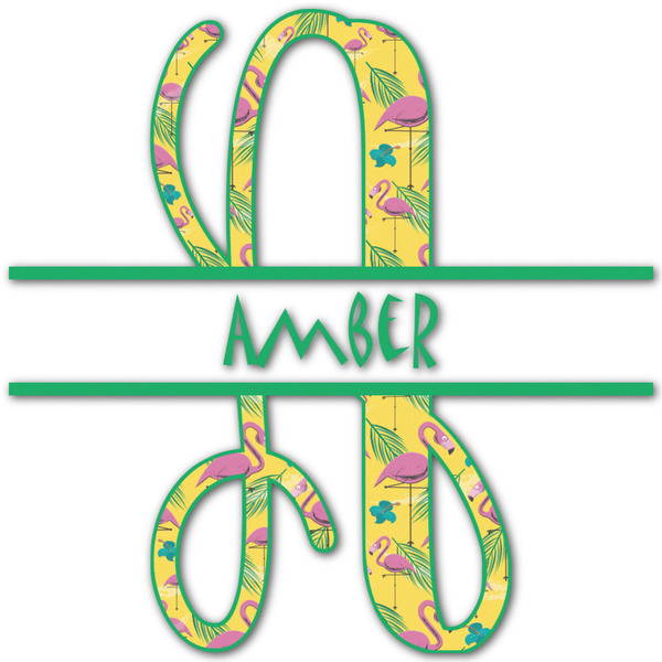 Custom Pink Flamingo Name & Initial Decal - Up to 12"x12" (Personalized)