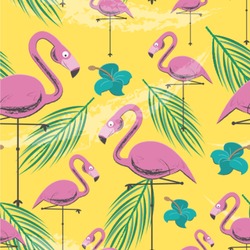 Pink Flamingo Wallpaper & Surface Covering (Water Activated 24"x 24" Sample)