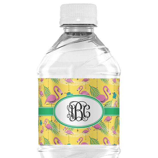 Custom Pink Flamingo Water Bottle Labels - Custom Sized (Personalized)