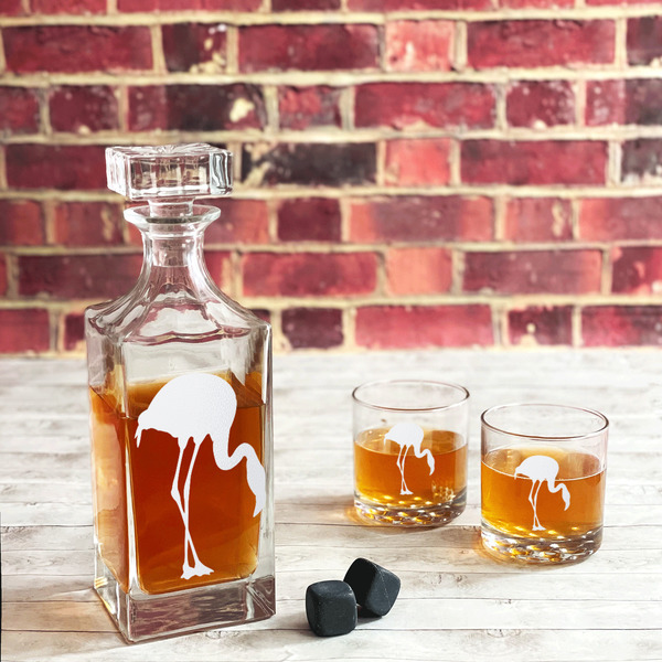 Pink Flamingo Whiskey Glass - In Context