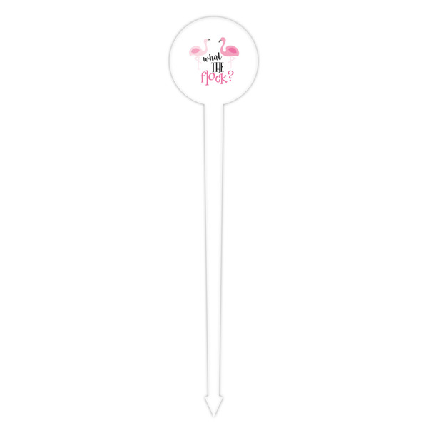 Pink Flamingo White Plastic 4" Food Pick - Round - Single Pick