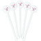 Pink Flamingo White Plastic 5.5" Stir Stick - Fan View