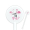 Pink Flamingo 5.5" Round Plastic Stir Sticks - White - Double Sided