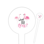 Pink Flamingo Cocktail Picks - Round Plastic (Personalized)