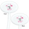 Pink Flamingo White Plastic 7" Stir Stick - Double Sided - Oval - Front & Back
