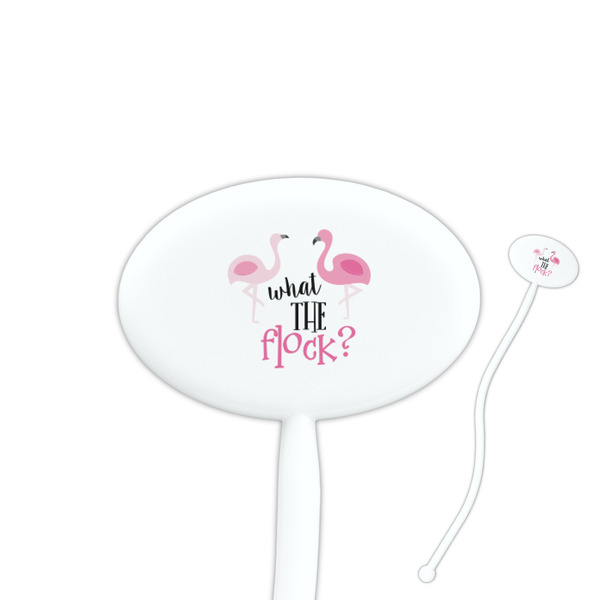 Custom Pink Flamingo Oval Plastic Stir Sticks