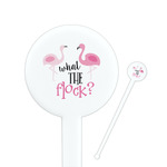Pink Flamingo 7" Round Plastic Stir Sticks - White - Double Sided