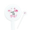 Pink Flamingo White Plastic 7" Stir Stick - Round - Closeup