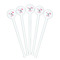 Pink Flamingo White Plastic 7" Stir Stick - Round - Fan View