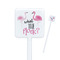 Pink Flamingo White Plastic Stir Stick - Square - Closeup