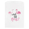 Pink Flamingo White Treat Bag - Front View