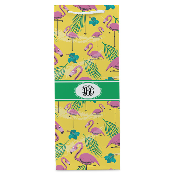 Pink Flamingo Wine Gift Bag - Matte - Front