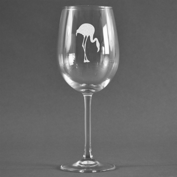 Custom Pink Flamingo Wine Glass - Engraved
