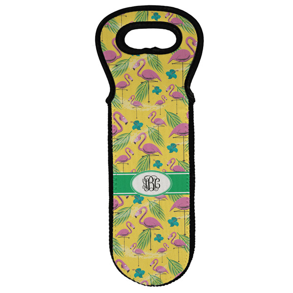 Custom Pink Flamingo Wine Tote Bag (Personalized)
