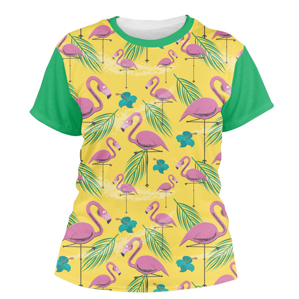 Custom Pink Flamingo Women's Crew T-Shirt - Medium