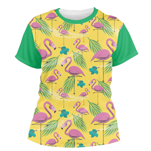 Custom Pink Flamingo Women's Crew T-Shirt - 2X Large