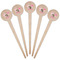 Pink Flamingo Wooden 4" Food Pick - Round - Fan View